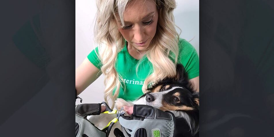 dr laura and dog beans with gloves new